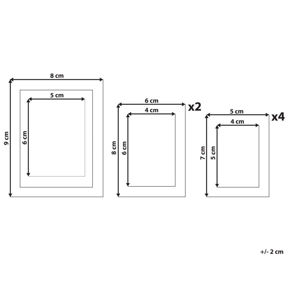 Set di 7 mappe incorniciate bianche varie dimensioni Ganci retrò Galleria soggiorno da parete