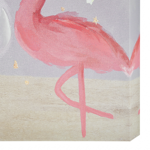 Set di 3 stampe artistiche su tela in poliestere grigio e rosa 30 x 30 cm ganci di montaggio per la cameretta dei bambini