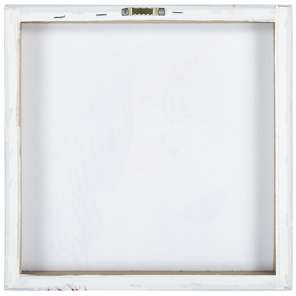 Set di 3 stampe artistiche su tela in poliestere grigio e rosa 30 x 30 cm ganci di montaggio per la cameretta dei bambini