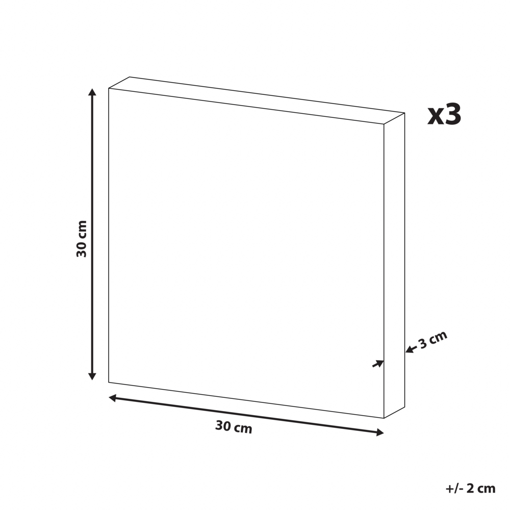 Set di 3 stampe artistiche su tela in poliestere grigio e rosa 30 x 30 cm ganci di montaggio per la cameretta dei bambini