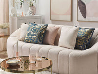 Set di 2 cuscini decorativi in poliestere blu e dorato effetto craquelé 45 x 45 cm motivo stampato in lamina