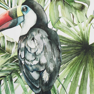 Set di 2 sedie a sdraio da giardino con struttura in legno di acacia scuro con motivo a forma di tucano sedile ad amaca reclinabile pieghevole Tele di Sostituzione