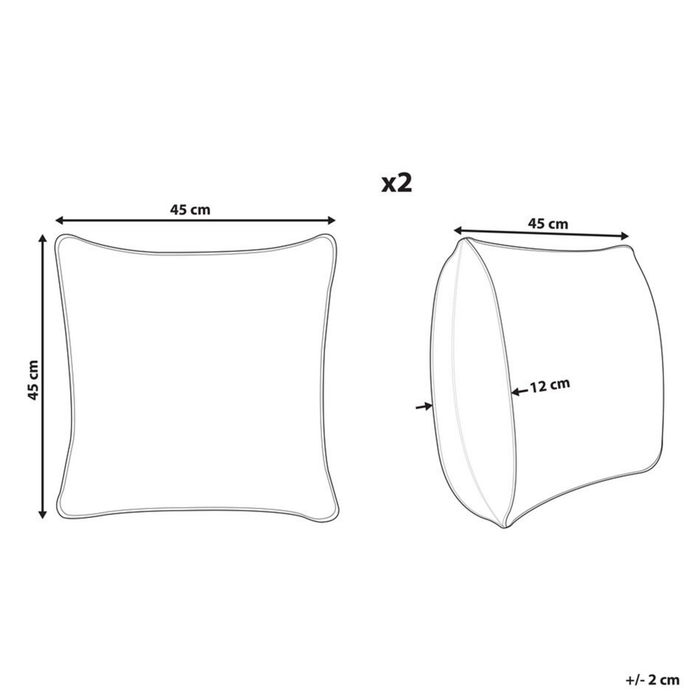 Set di 2 cuscini decorativi in poliestere blu e dorato effetto craquelé 45 x 45 cm motivo stampato in lamina