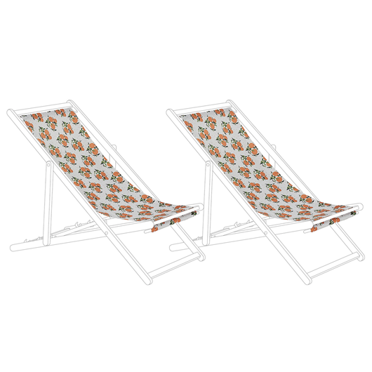 Set di 2 Teli Sostitutivi per sdraio fantasia arance Multicolore