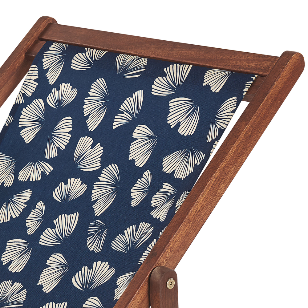 Set di 2 Teli Sostitutivi per sdraio fantasia farfalle beige e blu marino