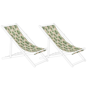Set di 2 Teli Sostitutivi per sdraio fantasie foglie e fiori rosa Multicolore