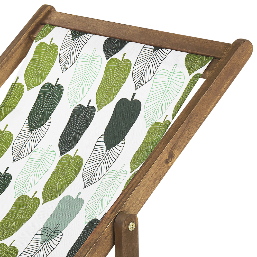 Set di 2 Teli Sostitutivi per sdraio fantasia a foglie bianco e verde