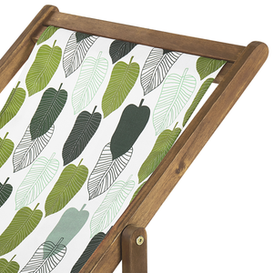 Set di 2 Teli Sostitutivi per sdraio fantasia a foglie bianco e verde