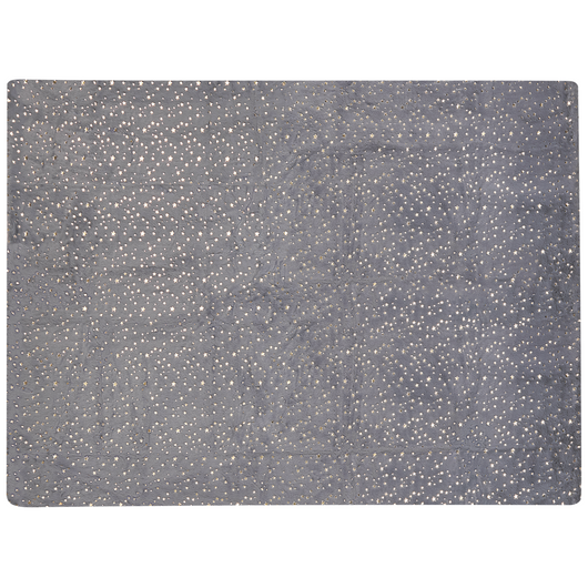 Coperta in poliestere grigio 130 x 180 cm copriletto plaid motivo stella dorato soggiorno camera da letto