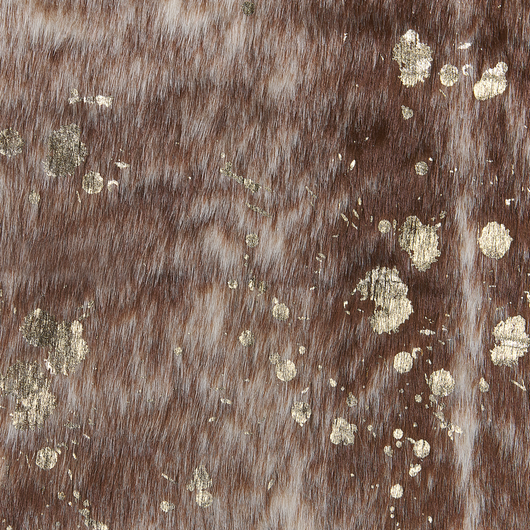 Tappeto tappetino Marrone con Finta Pelle di Vacchetta dorato 150 x 200 cm con Macchie Irregolare Moderno Rustico
