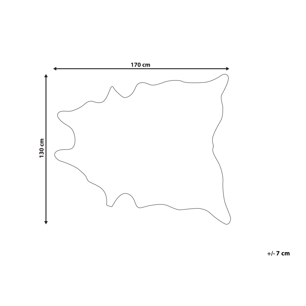 Tappeto tappetino Marrone e Bianco Ecopelle Pelle Bovina 130 x 170 cm con Macchie Irregolare Moderno Rustico