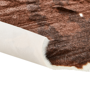 Tappeto tappetino Bianco e Marrone Ecopelle Pelle Bovina 150 x 200 cm Irregolare Moderno Rustico