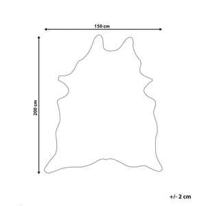 Tappeto Nero e Bianco Ecopelle Pelle Bovina 150 x 200 cm con Macchie Dorate Irregolare Moderno Rustico