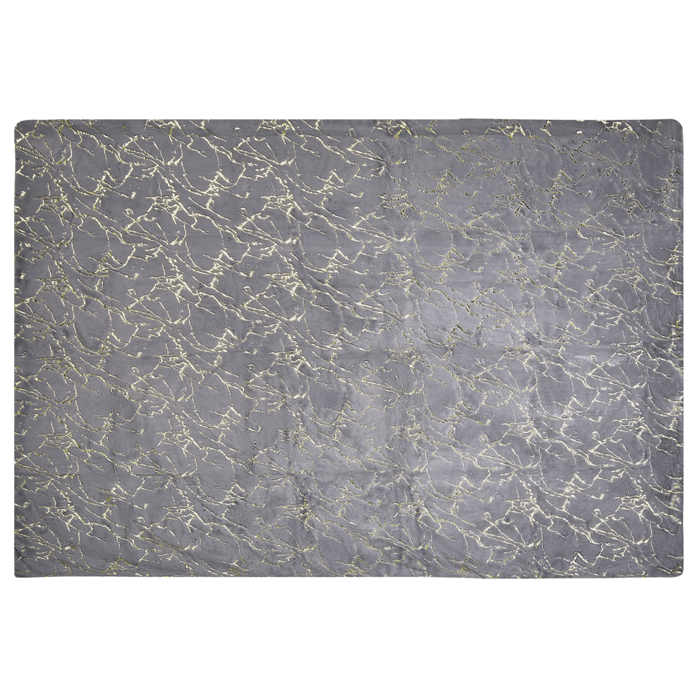 Coperta in poliestere grigio 130 x 180 cm copriletto plaid in marmo dorato motivo soggiorno camera da letto