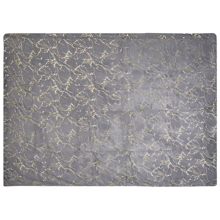 Coperta in poliestere grigio 150 x 200 cm copriletto plaid in marmo dorato motivo soggiorno camera da letto