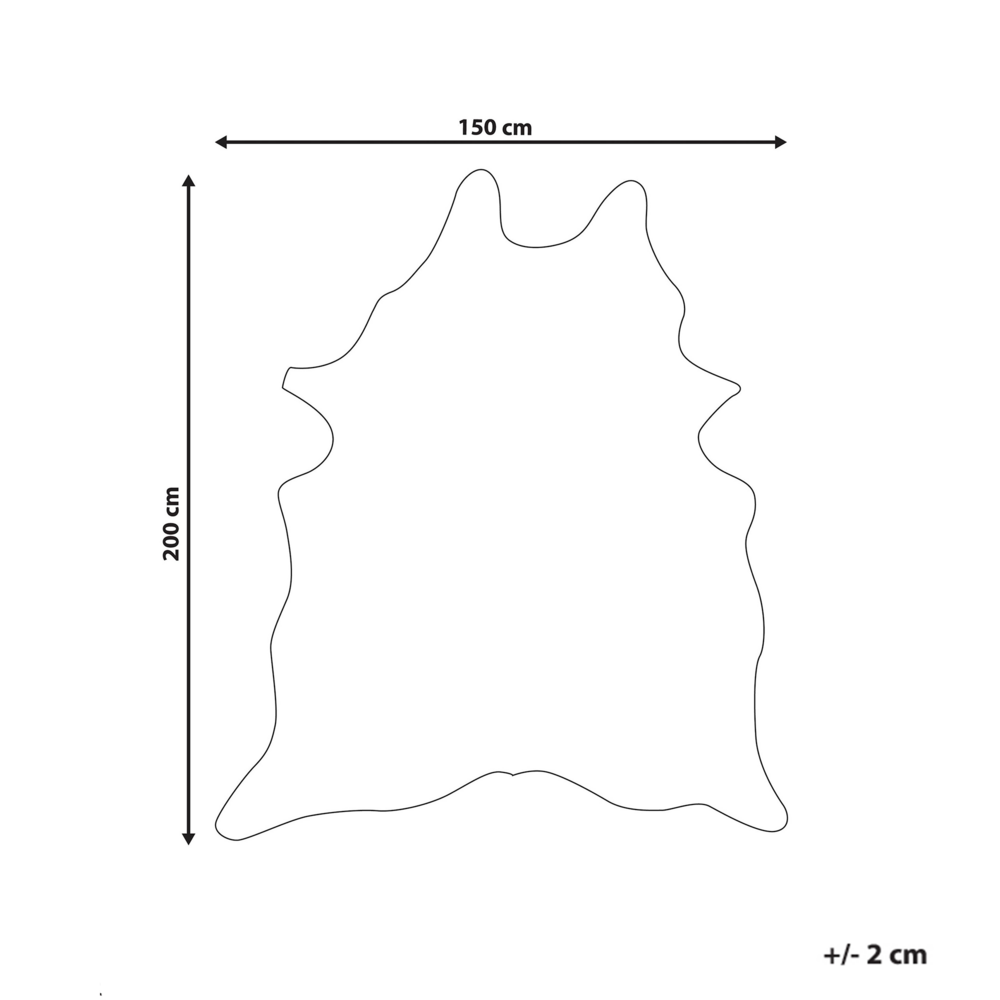 Tappeto tappetino Beige con Finta Pelle di Vacchetta dorato 150 x 200 cm con Macchie Irregolare Moderno Rustico