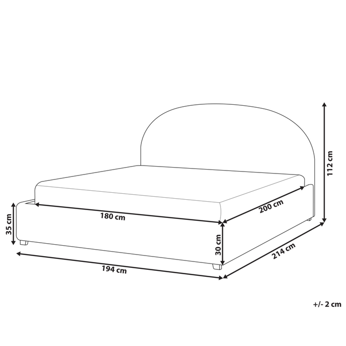 Letto con contenitore in velluto beige 180 x 200 cm minimalista retro ottomana