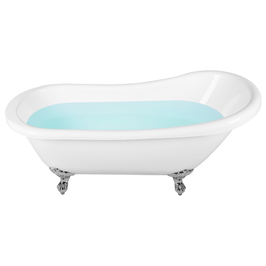 Vasca da bagno bianca con acrilico sanitario argento 170 x 76 cm Vasca autoportante con piedini tradizionale design retrò