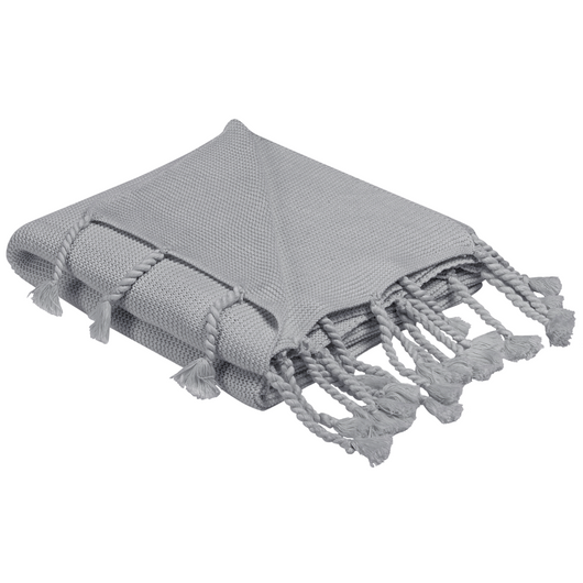 Coperta plaid in cotone grigio 125 x 150 cm Copriletto stile Boho