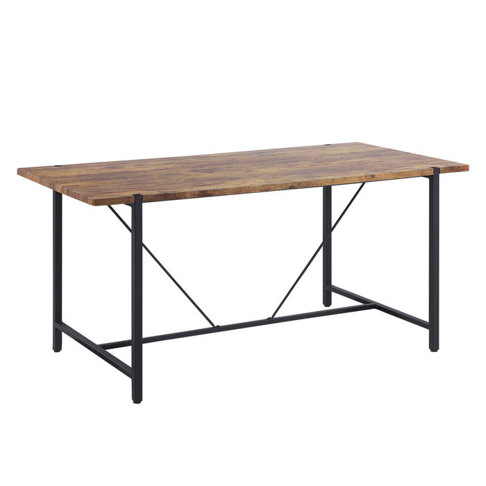 Tavolo da pranzo Piano in legno scuro Gambe in metallo Nero 160 x 80 cm 4 posti rettangolare industriale