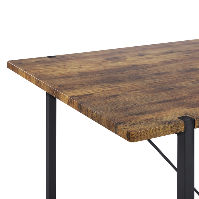 Tavolo da pranzo Piano in legno scuro Gambe in metallo Nero 160 x 80 cm 4 posti rettangolare industriale