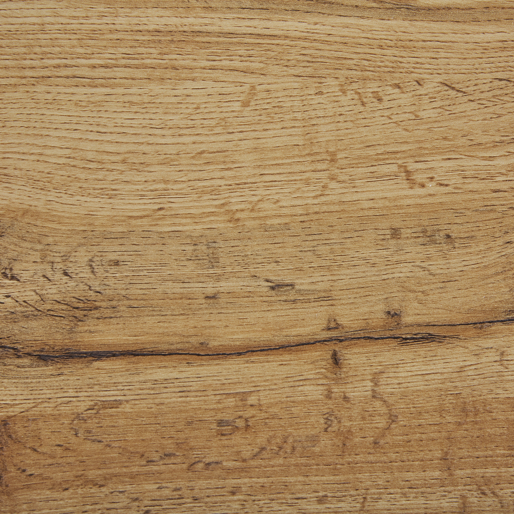 Madia credenza in Truciolare di Legno Chiaro Mobiletto a 2 Ante con 2 Cassetti Gambe in Metallo Rustico