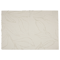 Coperta in cotone beige 130 x 160 cm motivo floreale in rilievo lavorato a maglia copriletto stile boho soggiorno camera da letto pezzo