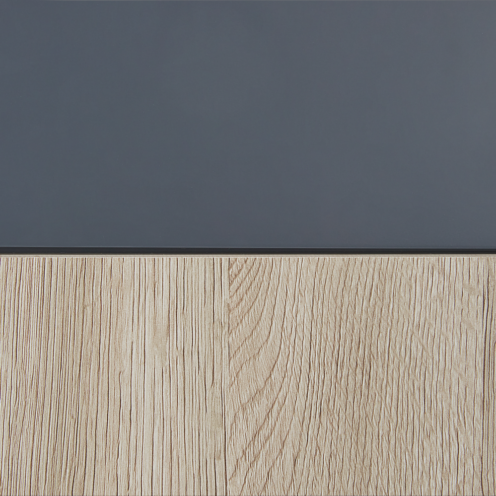 Set di mobili da bagno in 4 pezzi in MDF grigio 60 cm mobiletto in ceramica con specchio