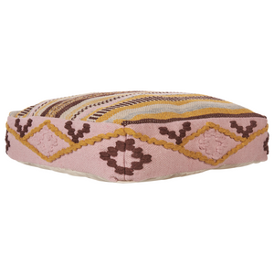 Cuscino da pavimento in cotone multicolore 60 x 60 x 12 cm Pouf quadrato con motivo geometrico boho moderno in tessuto