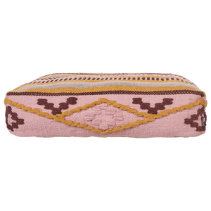 Cuscino da pavimento in cotone multicolore 60 x 60 x 12 cm Pouf quadrato con motivo geometrico boho moderno in tessuto