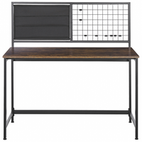 Scrivania nera con pannelli di particelle di legno scuro in metallo 60 x 118 cm Lavagna per appunti per l'home office