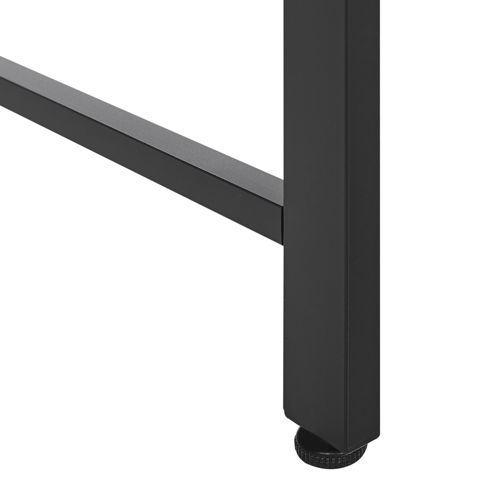 Scrivania nera con pannelli di particelle di legno scuro in metallo 60 x 118 cm Lavagna per appunti per l'home office