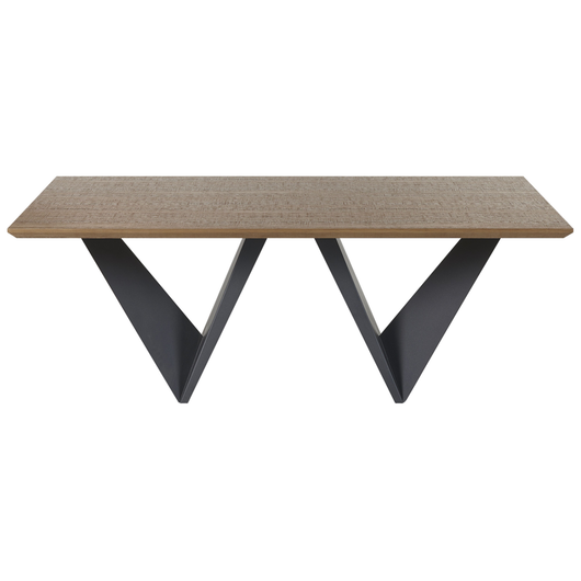 Tavolo da pranzo Piano in legno scuro Gambe in metallo Nero 200 x 100 cm Industrial