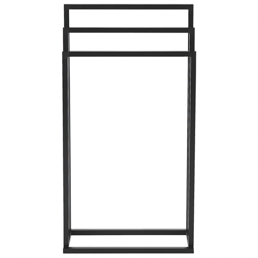 Portasciugamani in acciaio Nero opaco 3 binari Accessori per il bagno Portasciugamani da terra Design moderno