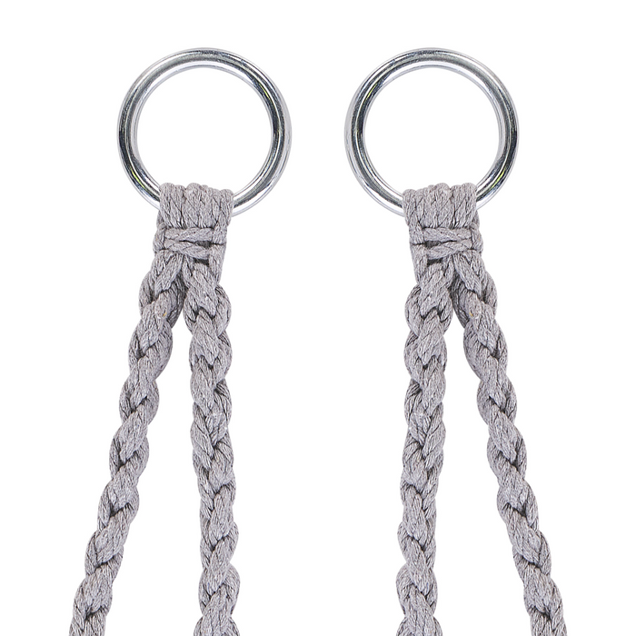 Sedia sospesa poltrona pensile Sedia a dondolo per interni intrecciata in macramè grigio Stile Boho