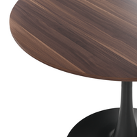 Tavolo da pranzo marrone scuro con piano in MDF nero Base in metallo ø 90 cm Tavolo da cucina rotondo industriale