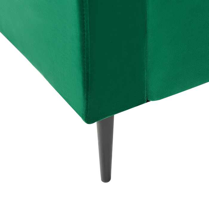 Chaise longue Velluto Verde Rivestimento Braccioli Cuscino Schienale Design Moderno Simmetrico