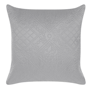 Copriletto in Tessuto di Poliestere Grigio 160 x 220 cm con Cuscini Motivo in Rilievo Decorativo Copriletto Lenzuola Classico Camera da Letto