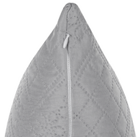 Copriletto in Tessuto di Poliestere Grigio 160 x 220 cm con Cuscini Motivo in Rilievo Decorativo Copriletto Lenzuola Classico Camera da Letto