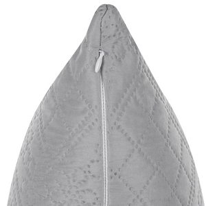 Copriletto in Tessuto di Poliestere Grigio 160 x 220 cm con Cuscini Motivo in Rilievo Decorativo Copriletto Lenzuola Classico Camera da Letto