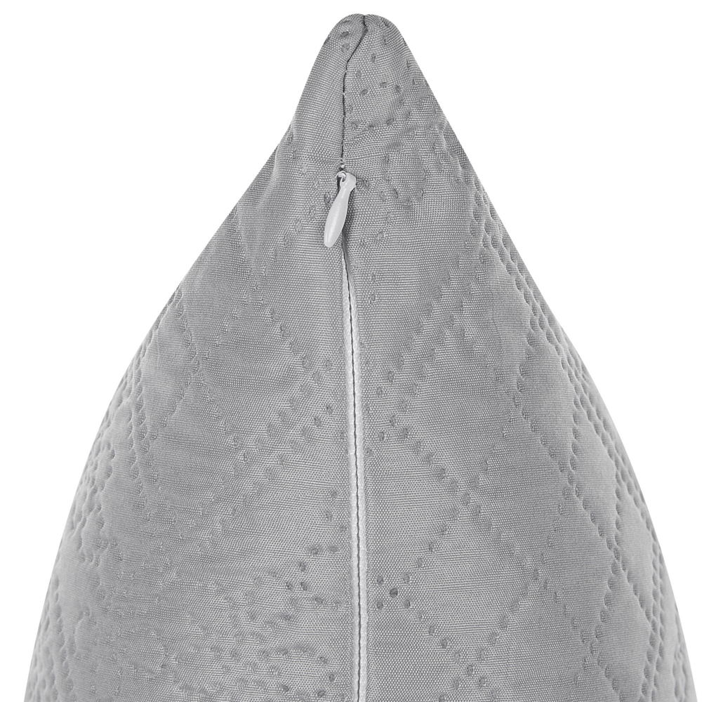 Copriletto in Tessuto di Poliestere Grigio 140 x 210 cm con Cuscini Motivo in Rilievo Decorativo Copriletto Lenzuola Classico Camera da Letto