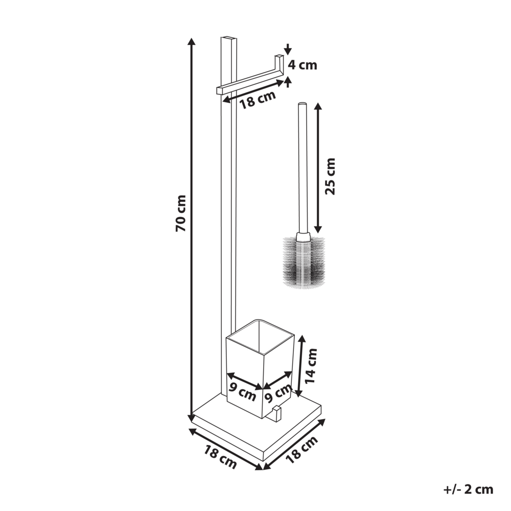 Porta Carta Igienica e Porta Scopino Acciaio Nero Autoportante Finitura cromato Lucido Accessori Bagno Moderni