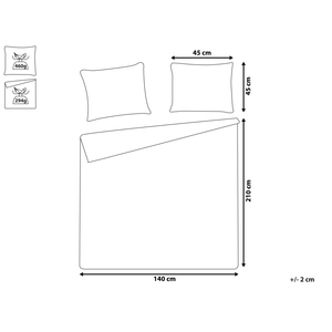 Copriletto in Tessuto Poliestere bianco sporco140 x 210 cm con Cuscini Motivo in Rilievo Decorativo Copriletto Lenzuola classico Camera da Letto