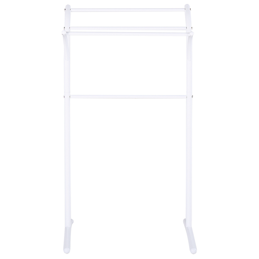 Portasciugamani in acciaio bianco verniciato a polvere 3 binari portasciugamani in piedi accessori da bagno moderni