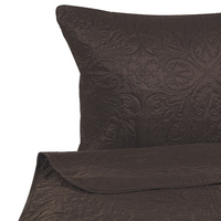 Set copriletto e cuscini in tessuto di poliestere marrone 200 x 220 cm motivo goffrato decorativo biancheria da letto classico camera da letto