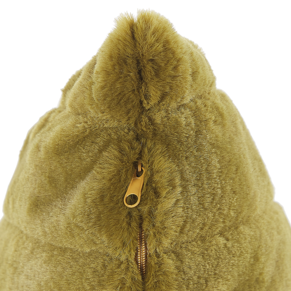 Set di 2 cuscini in poliestere verde 45 x 45 cm Glam con cerniera in rilievo pelo soggiorno camera da letto