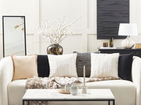 Set di 2 cuscini in poliestere bianco 45 x 45 cm Glam con cerniera in rilievo pelo soggiorno camera da letto