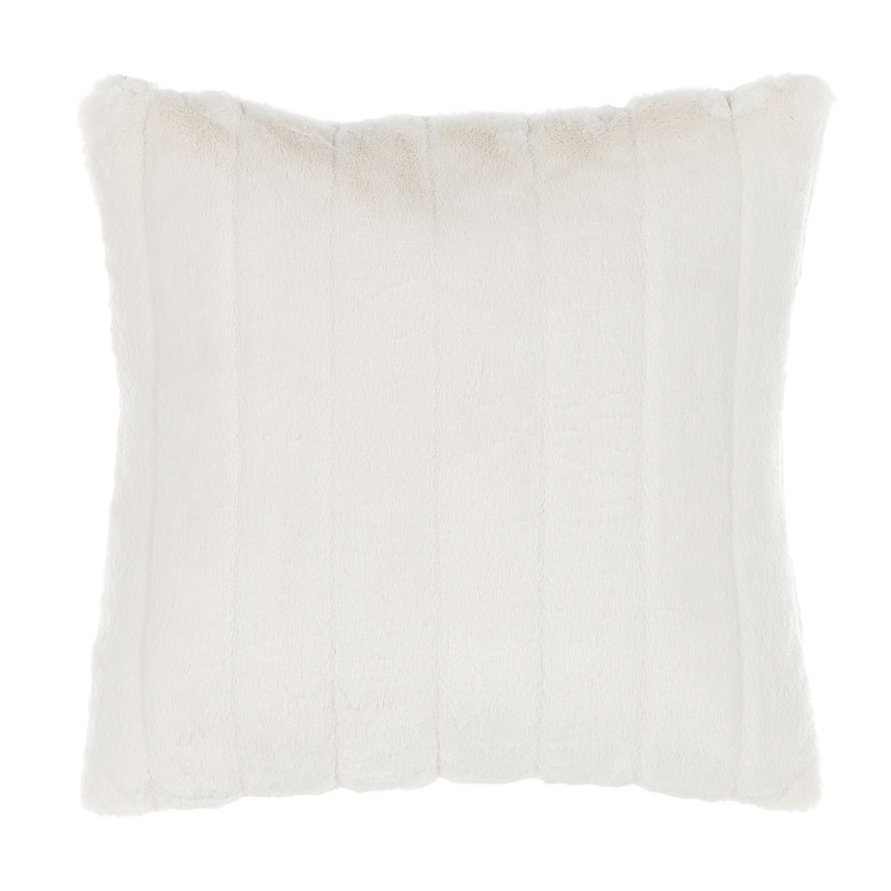 Set di 2 cuscini in poliestere bianco 45 x 45 cm Glam con cerniera in rilievo pelo soggiorno camera da letto