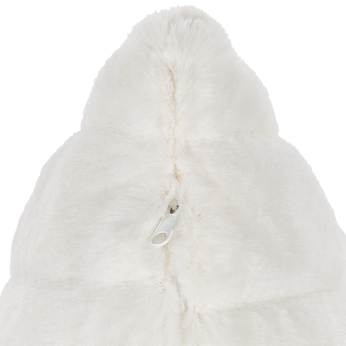 Set di 2 cuscini in poliestere bianco 45 x 45 cm Glam con cerniera in rilievo pelo soggiorno camera da letto