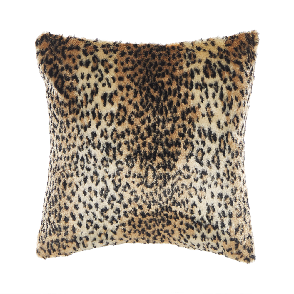 Set di 2 cuscini in acrilico marrone 45 x 45 cm Glam leopardato con zip pelo Soggiorno Camera da letto